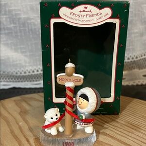 Hallmark Frosty Friends Ornament with Red, White, and Green Accents
